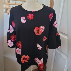Red/Black Floral Blouse